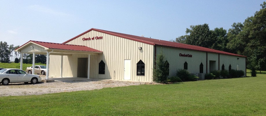 The Spencer County Church of Christ building on County Road 200 West